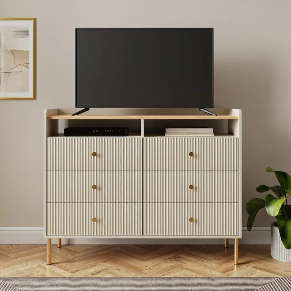 Georgi 6 Drawer TV Chest, Natural