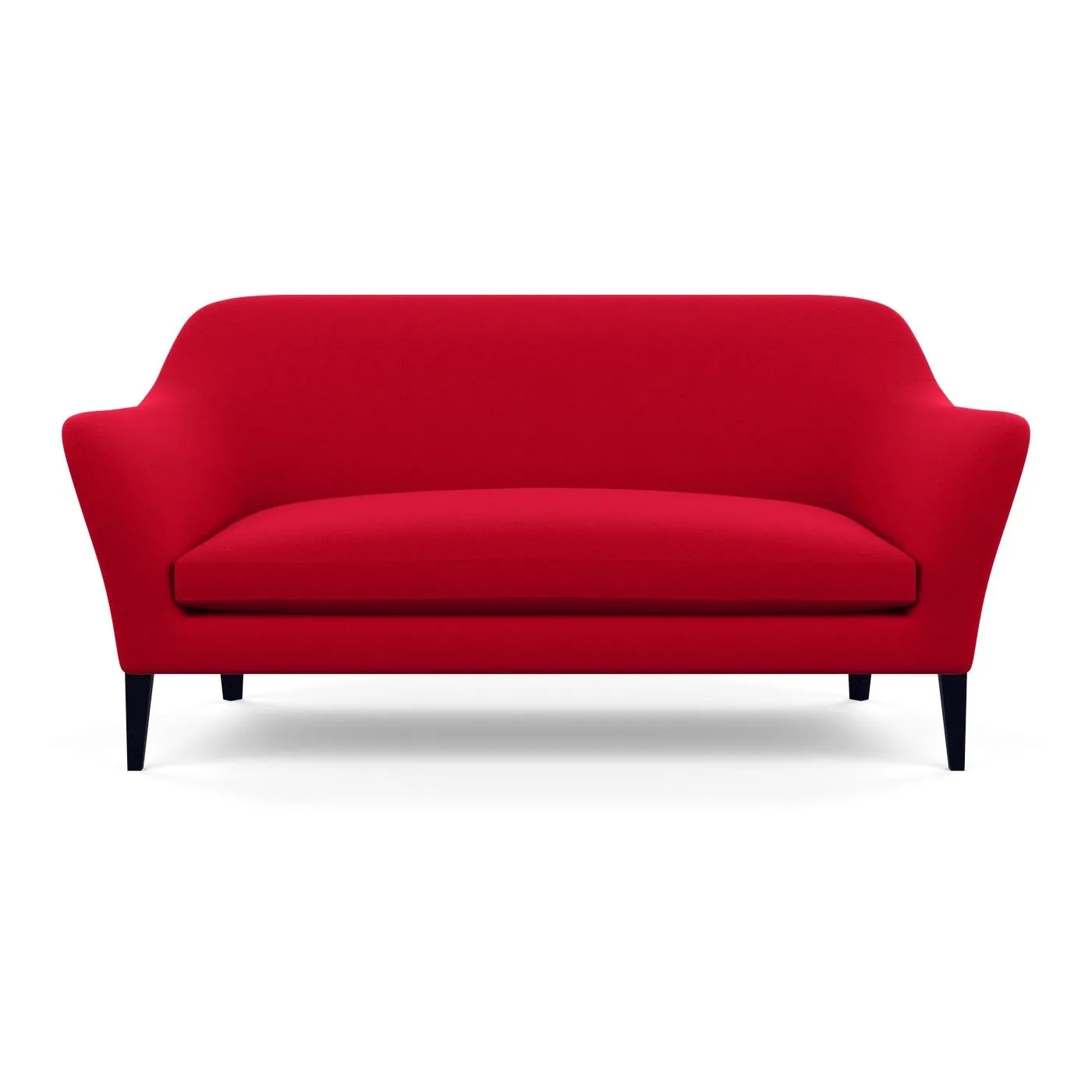 Heal's Wallis 3 Seater Sofa Melton Wool Red Oxide Black Feet 2
