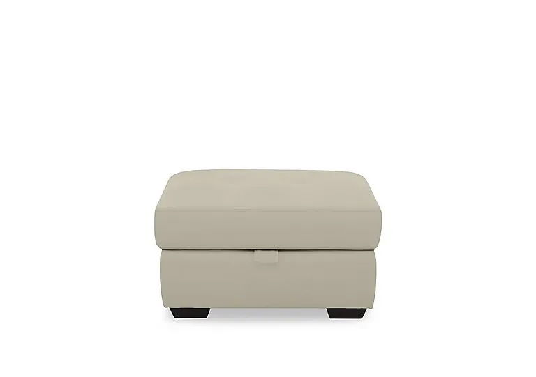 Dinky Leather Large Storage Footstool - Bone China Cat - Living Room Furniture - In Time for Christmas