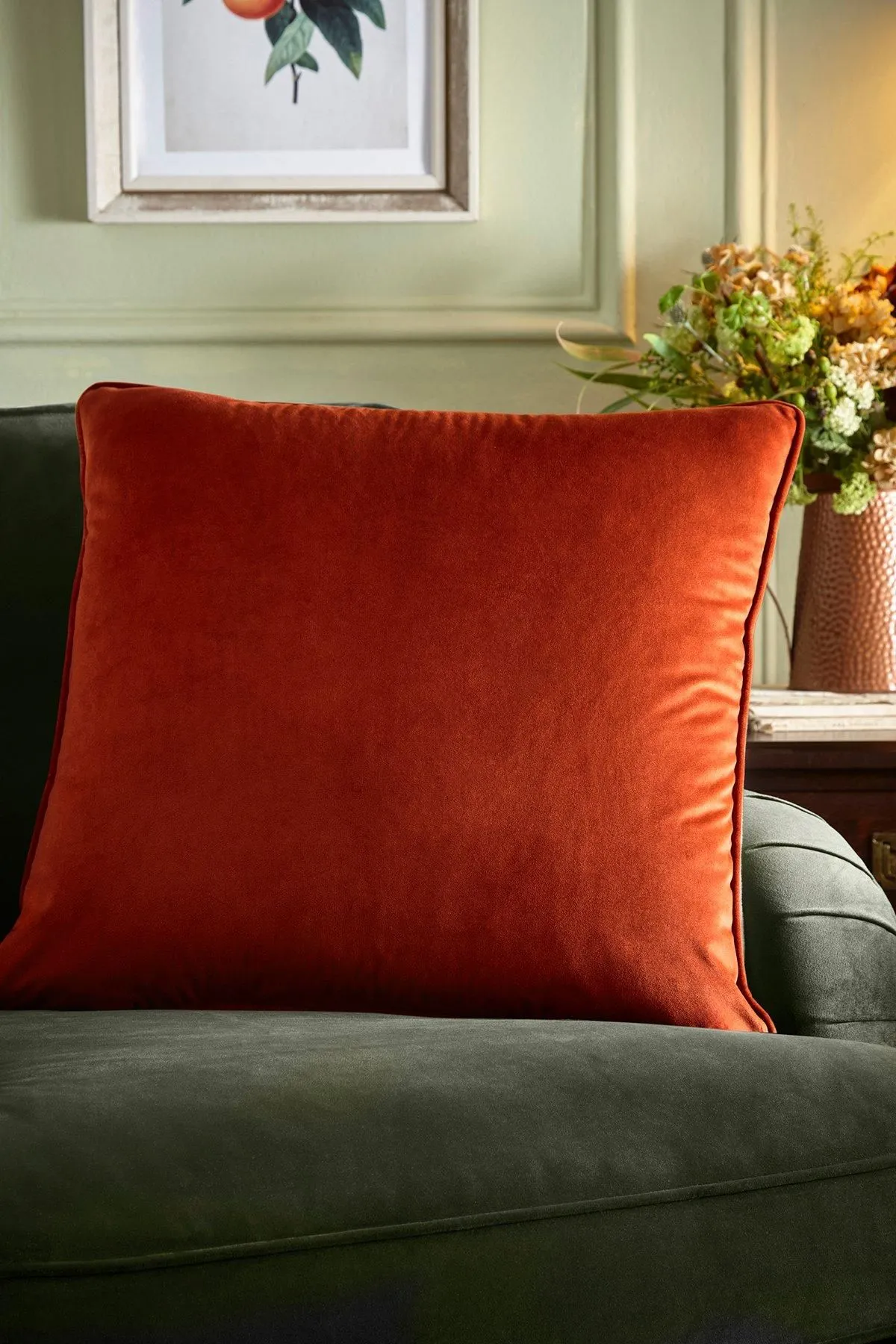 Appletree 'Harlan' Velvet Filled Cushion in Red 1