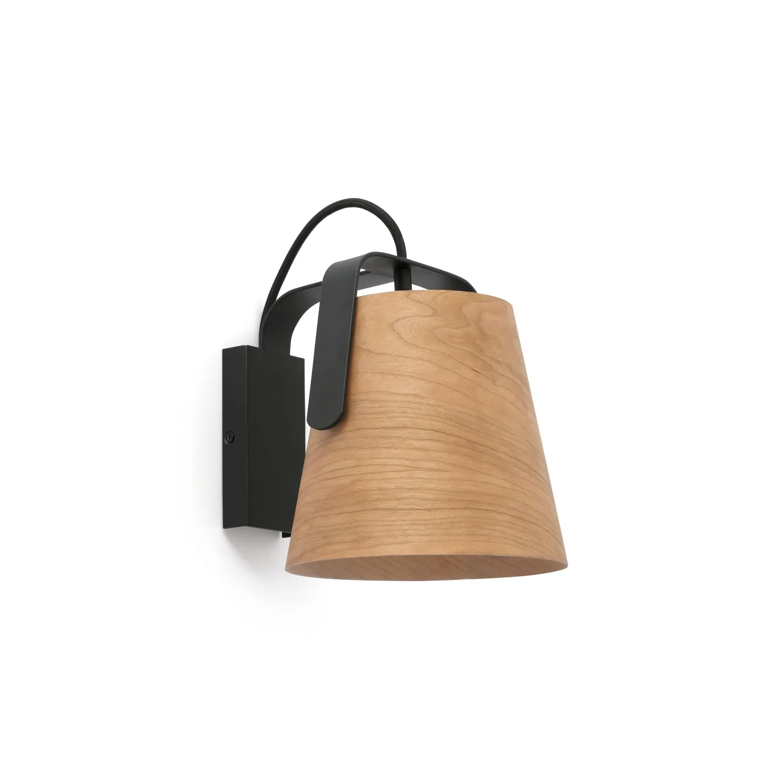 Netlighting Stood 1 Light Indoor Wall Lamp Black Wood E27