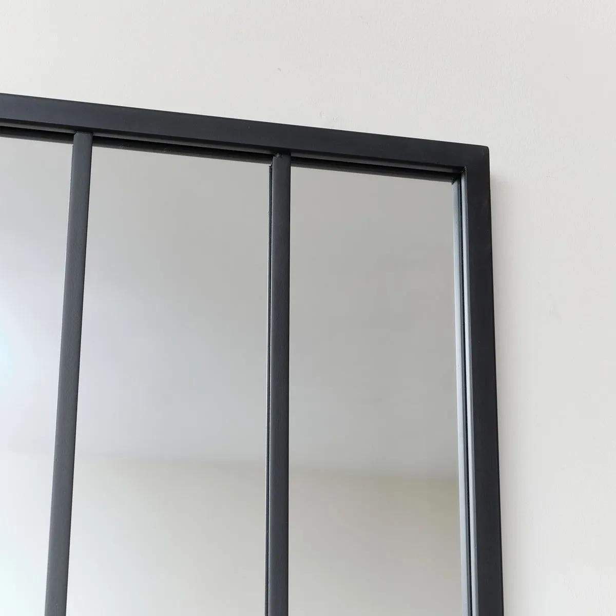 Melody Maison Large Matt Black Window Wall Mirror 94cm X 38cm 5