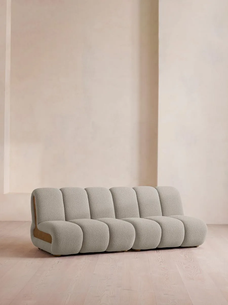 Noelle Modular Sofa, Four Seater, Textured Wool Boucle, Pistachio