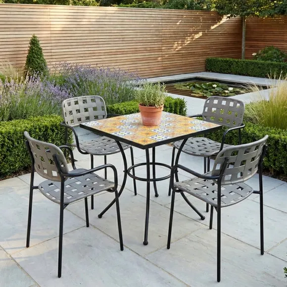 Summer Terrace Torrington Square Patio Table with 4 Karin Chairs