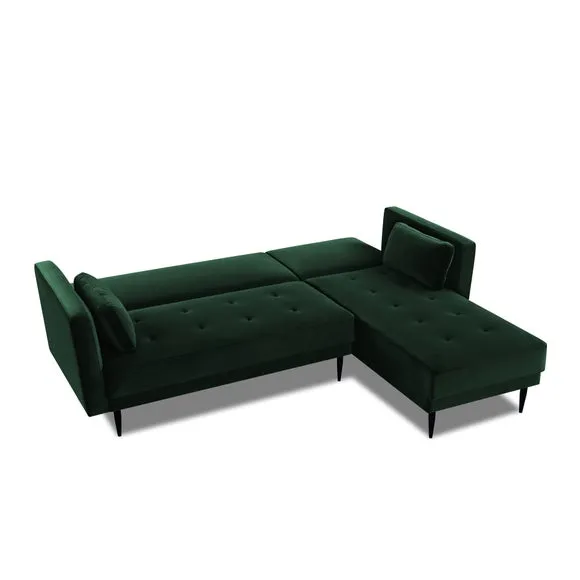 Selassi Velvet 3 Seater Corner Sofa Bed 6