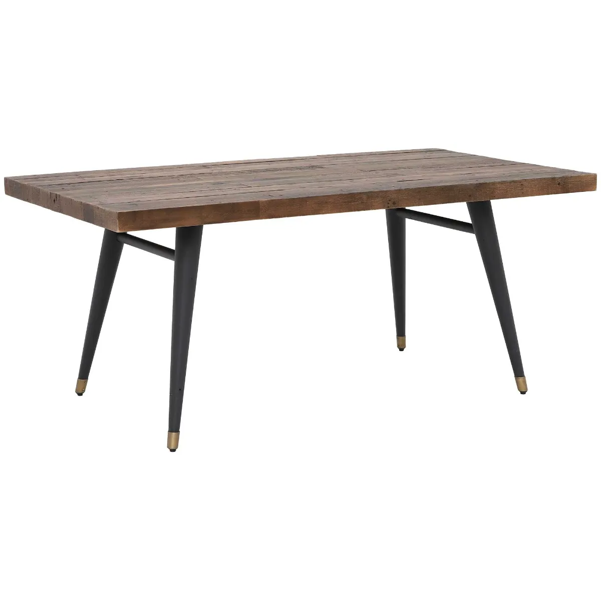 Modi Wooden Dining Table - Reclaimed Wood - Dark Brown/Matt Black Legs - W180 x D100 x H77.5cm - Barker & Stonehouse