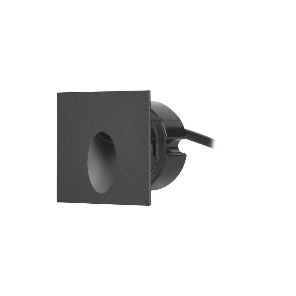 Netlighting Icon Square LED Outdoor Recessed Wall Lamp Black WarmWhite 3000K IP65