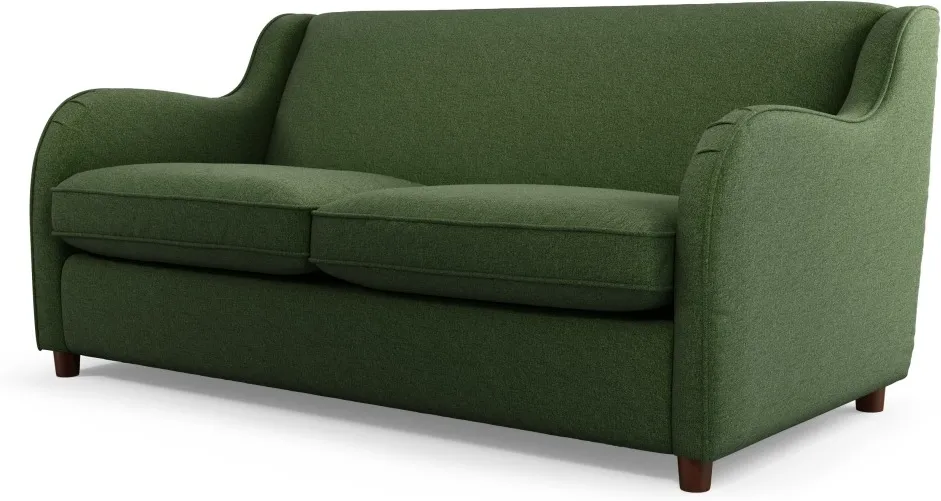 Custom MADE Helena Sofabed with Memory Foam Mattress, Textured Weave Green