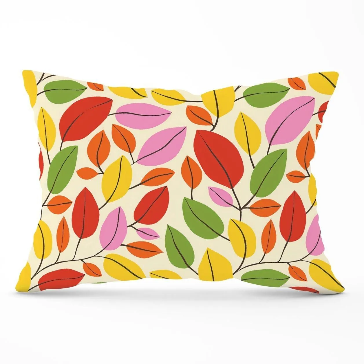 Warren Reed - Designer Autumn Leaves Cushions in Red