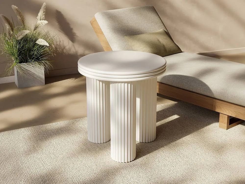 Vente-unique Metal Side Table - H45 Cm - Cream - RAVOKA 5