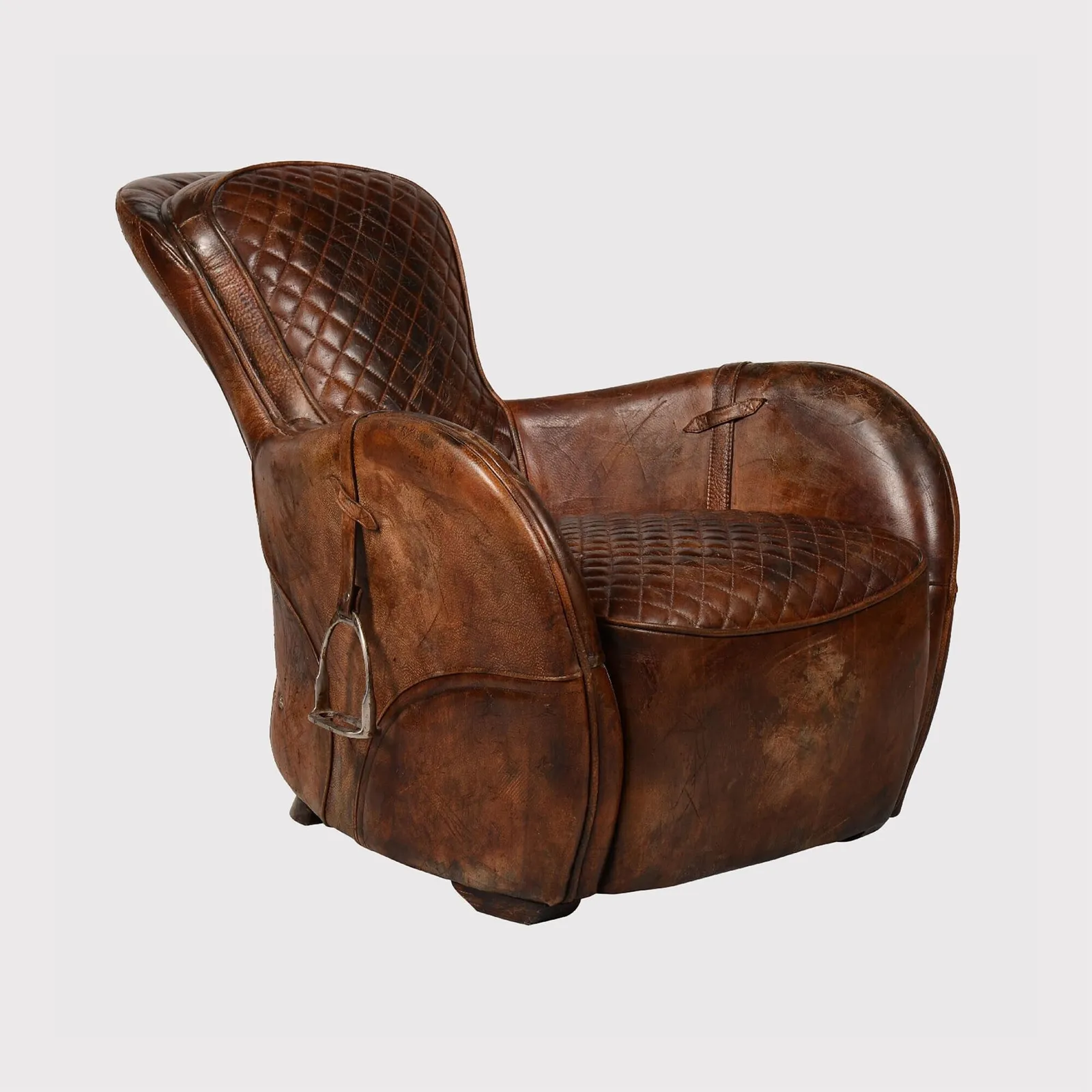 Timothy Oulton Saddle Accent Chair, Brown Leather | Barker & Stonehouse