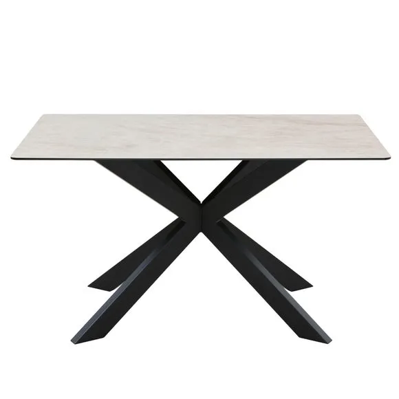 Indus Valley Athena Ceramic Dining Table With 6 Aura Chairs 2