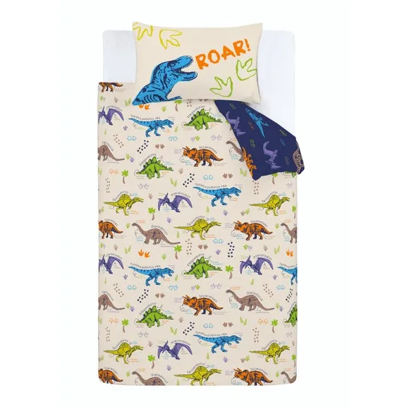 Catherine Lansfield Prehistoric Dinosaurs Polycotton Duvet Cover & Pillowcase Set 5