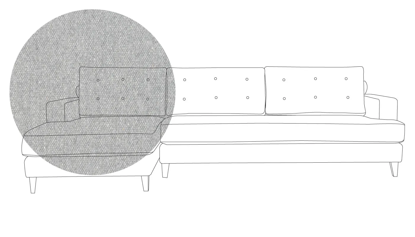 Heal's Mistral Left Hand Corner Sofa Cotton Pewter Black Feet