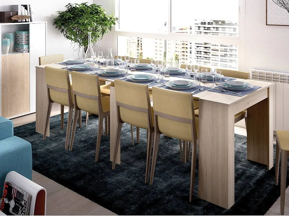 Vente-unique 10 - Seat Extendable Console Table - 4 Extensions - Colour: Oak in Light Oak 5