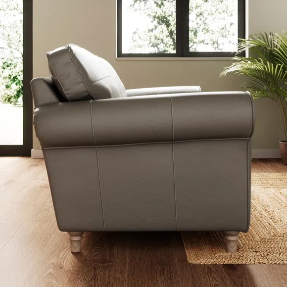Flori Classic Leather 3 Seater Sofa 2
