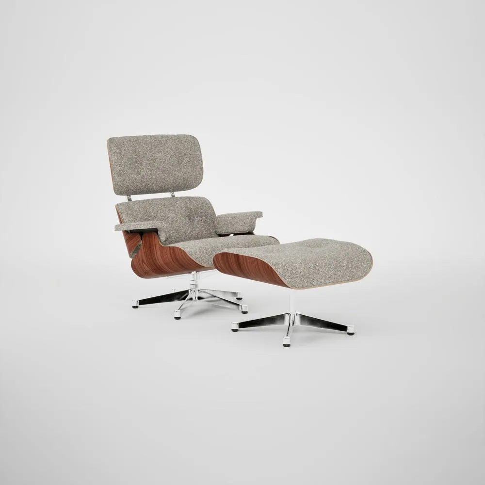 Vitra Eames Lounge Chair & Ottoman Santos Palisander Cont. Nubia 05 Cream Dark Brown Polished Base 05 1