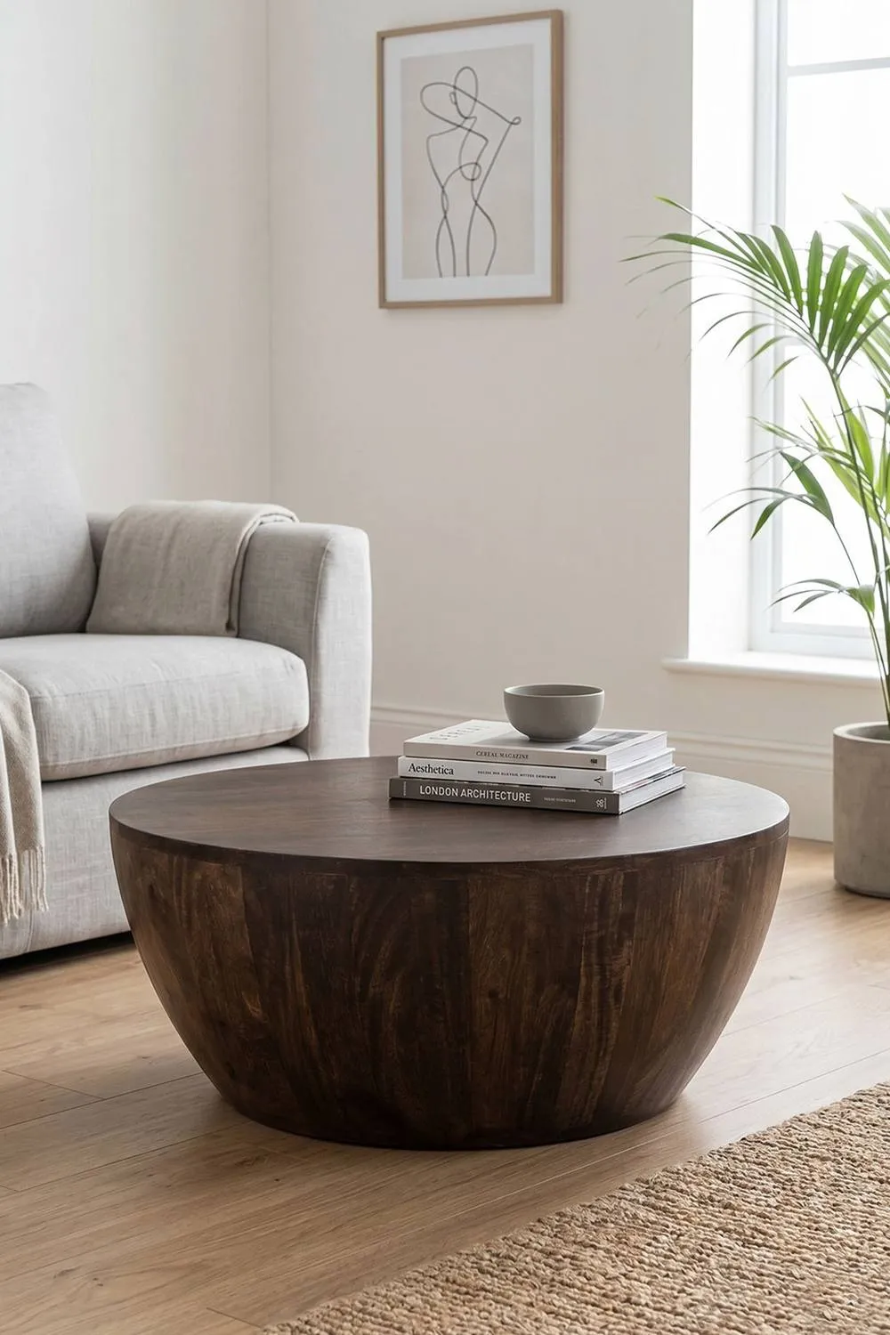IH Design Bathwick Natural Dark Mango Wood Coffee Table 70x70x30 cm in Brown
