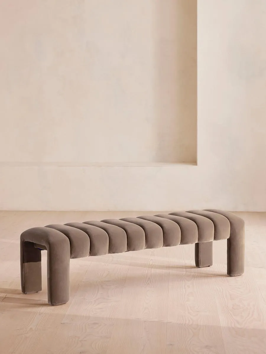 Willis Bench, Velvet, Taupe