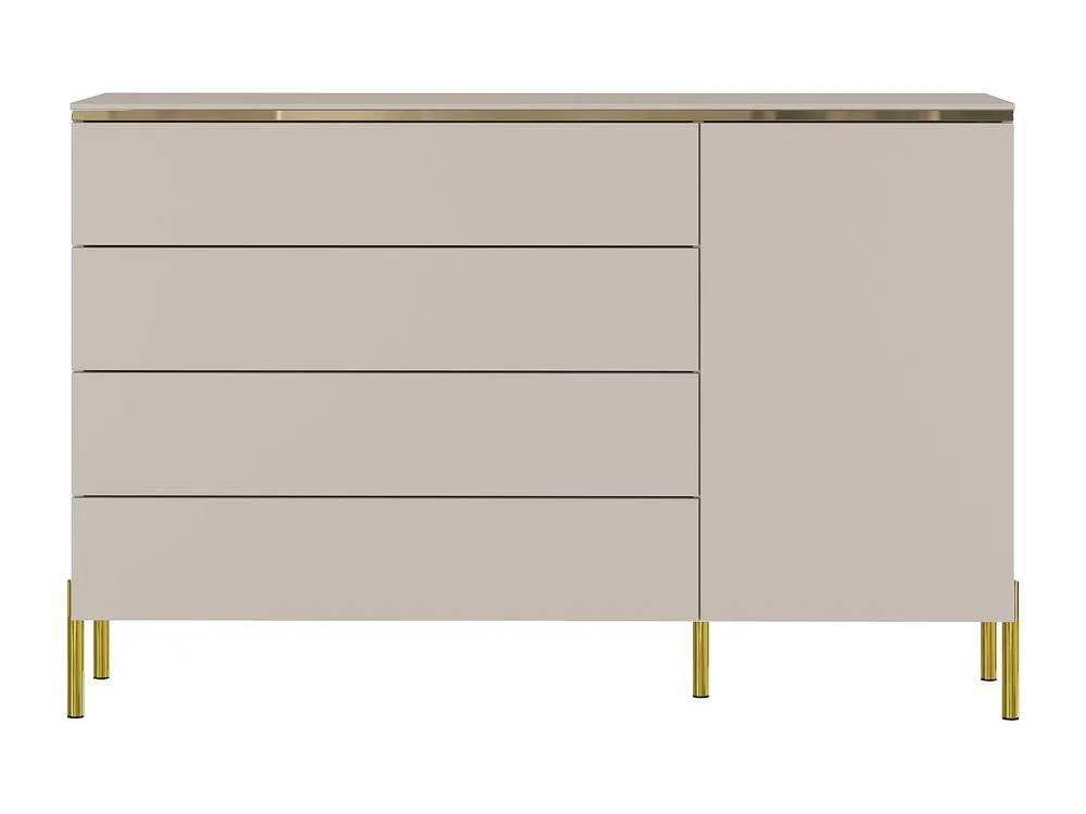 Vente-unique Chest Of Drawers With 4 Drawers & 1 Door - Beige & Gold - VUKIA 4