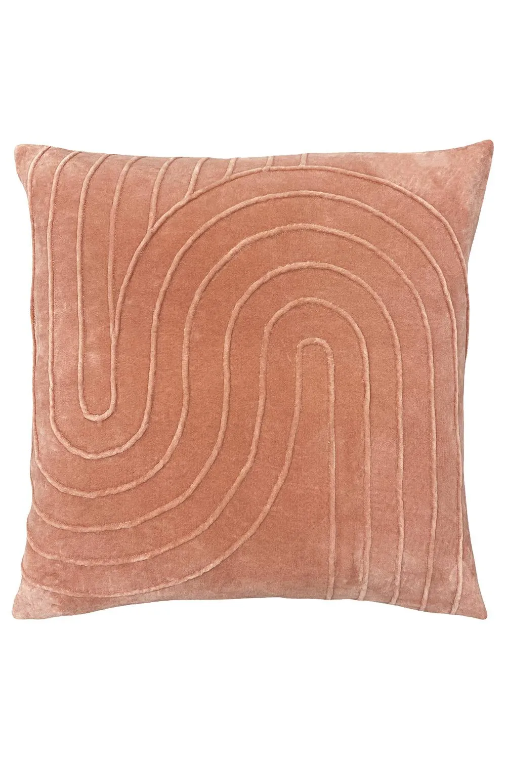 Furn Mangata Pleated Soft Velvet Cushion in Pink
