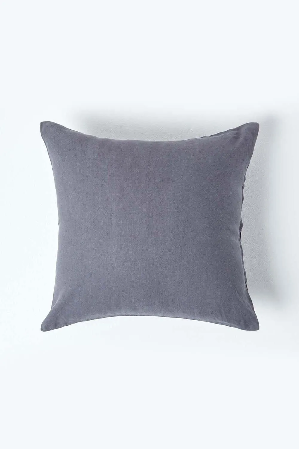 Homescapes European Linen Pillowcase, 80 x 80 cm in Dark Grey
