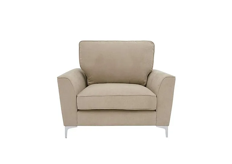 Legend Fabric Armchair with Chrome Feet - Kingston Beige