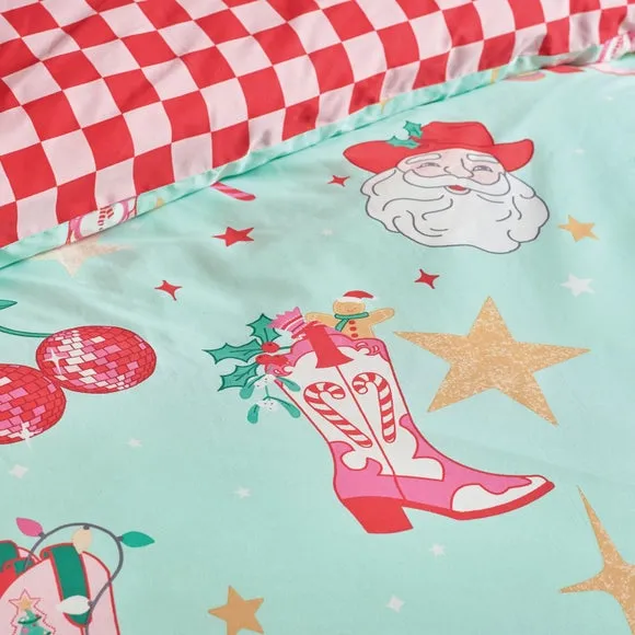 Catherine Lansfield Santa's Howdy Christmas Polycotton Duvet Cover & Pillowcase Set 4