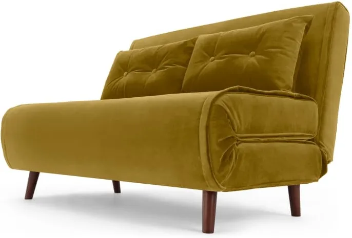 Haru Small Sofa Bed, Vintage Gold Velvet