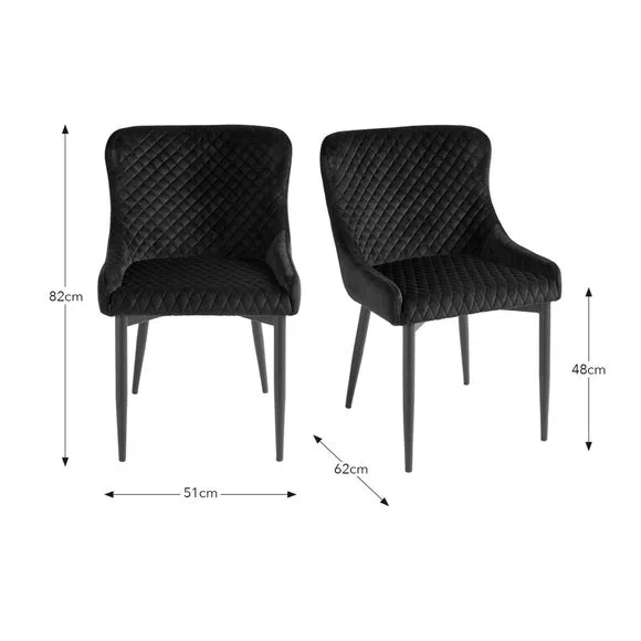 Montreal Set of 2 Dining Chairs, Velvet 6