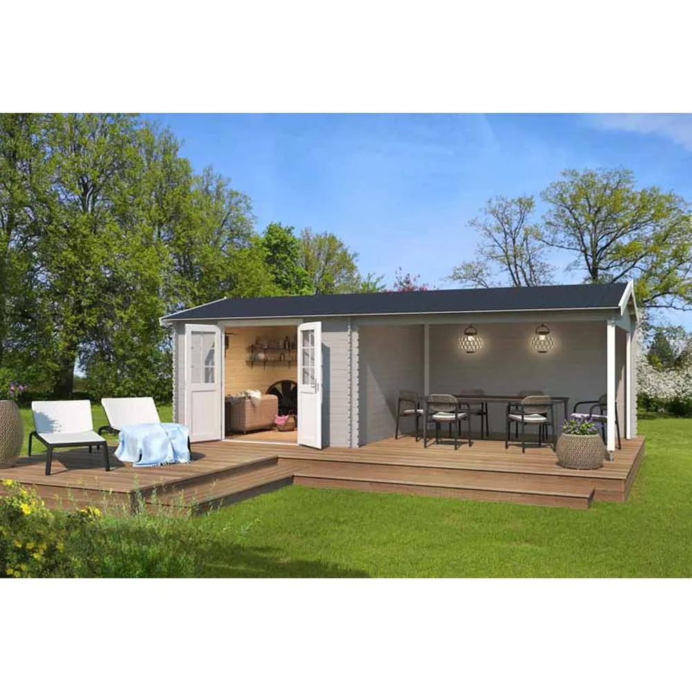 Lasita Maja Ltd Amarillo-Log Cabin, Garden Room, Home Office - L730xW388.8xH250.8 cm in Light Brown 3