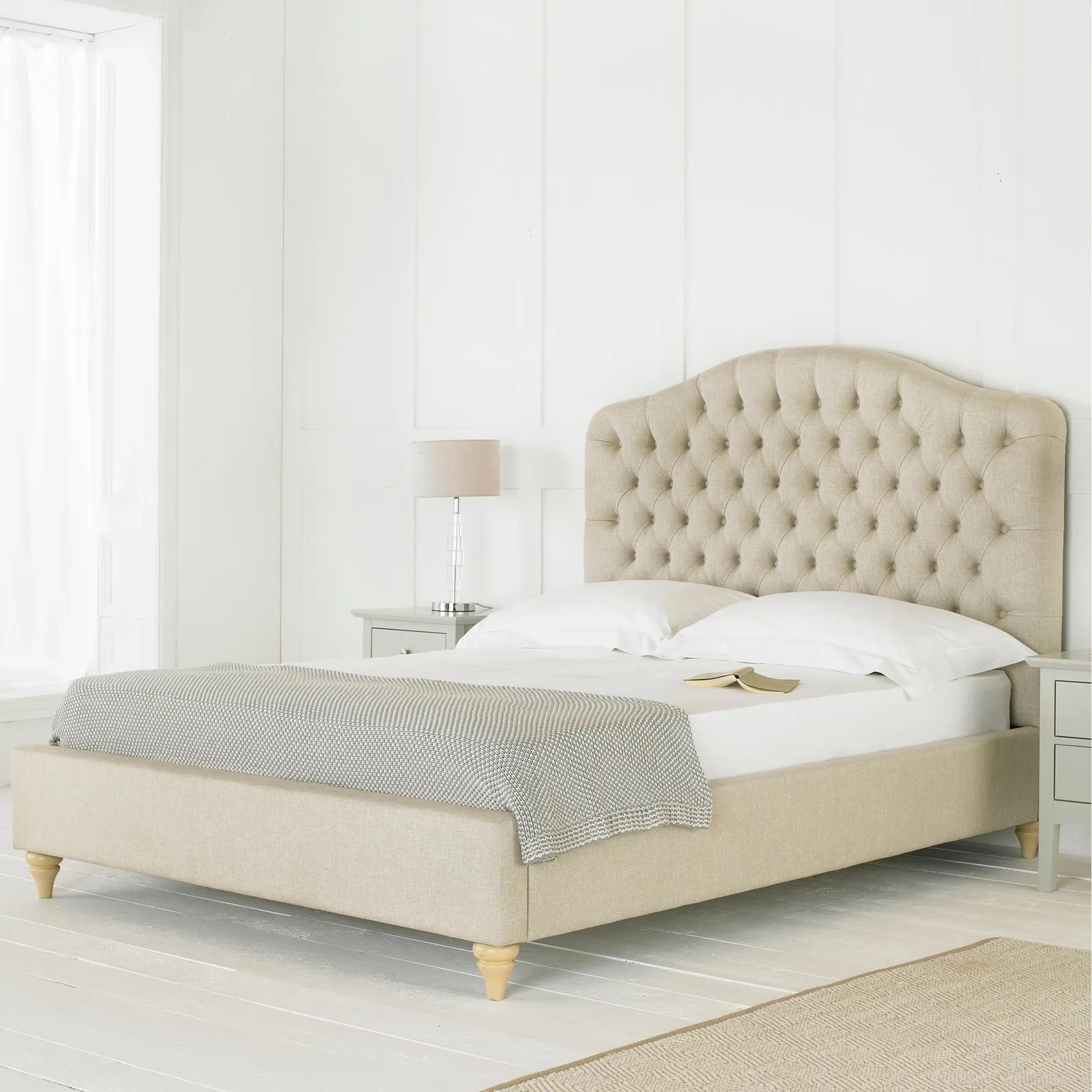 Balmoral Fabric Bed Frame Natural (Beige)