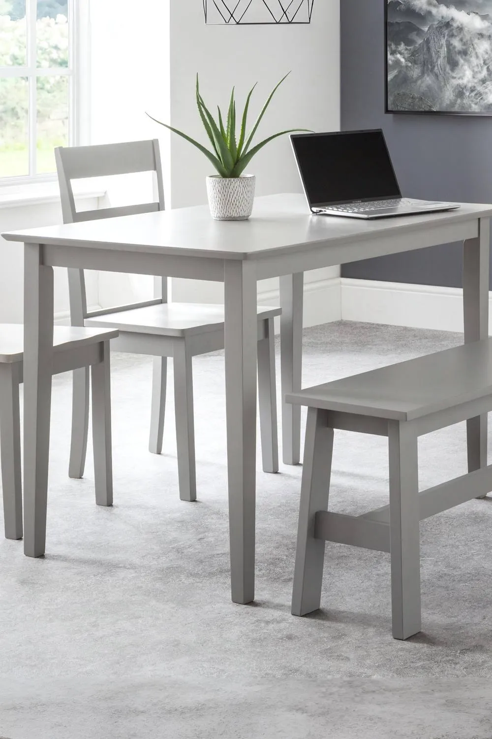 Julian Bowen Kobe Rectangular 4 Seater Dining Table in Grey