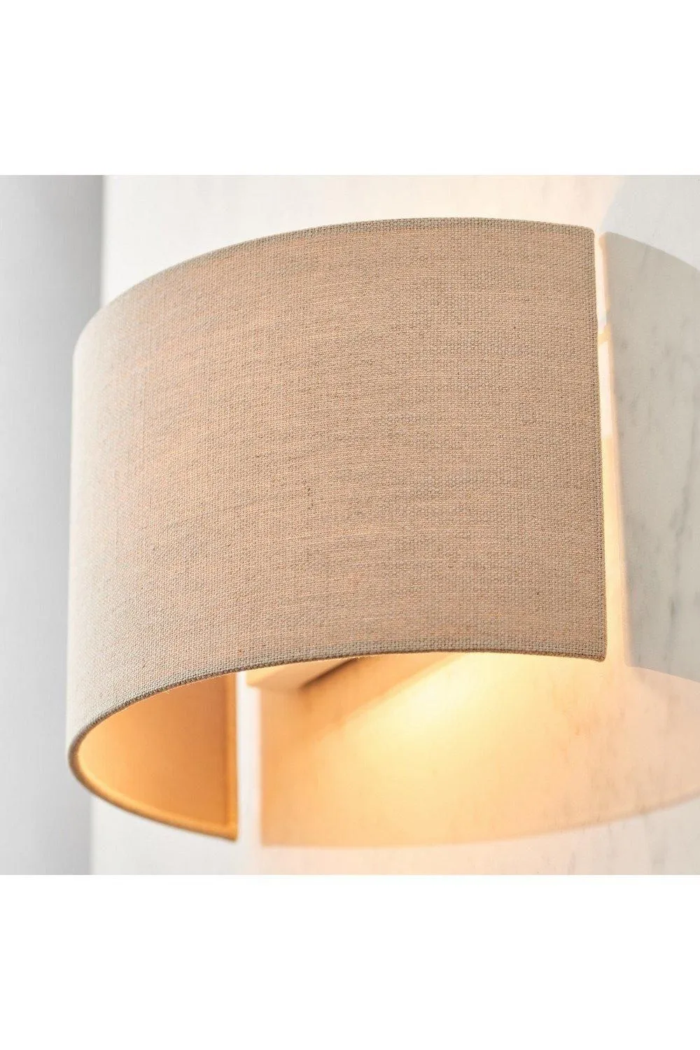 Netlighting Obi 1 Light Up & Down Wall Light Natural Linen Fabric Cotton E27 in Beige 2