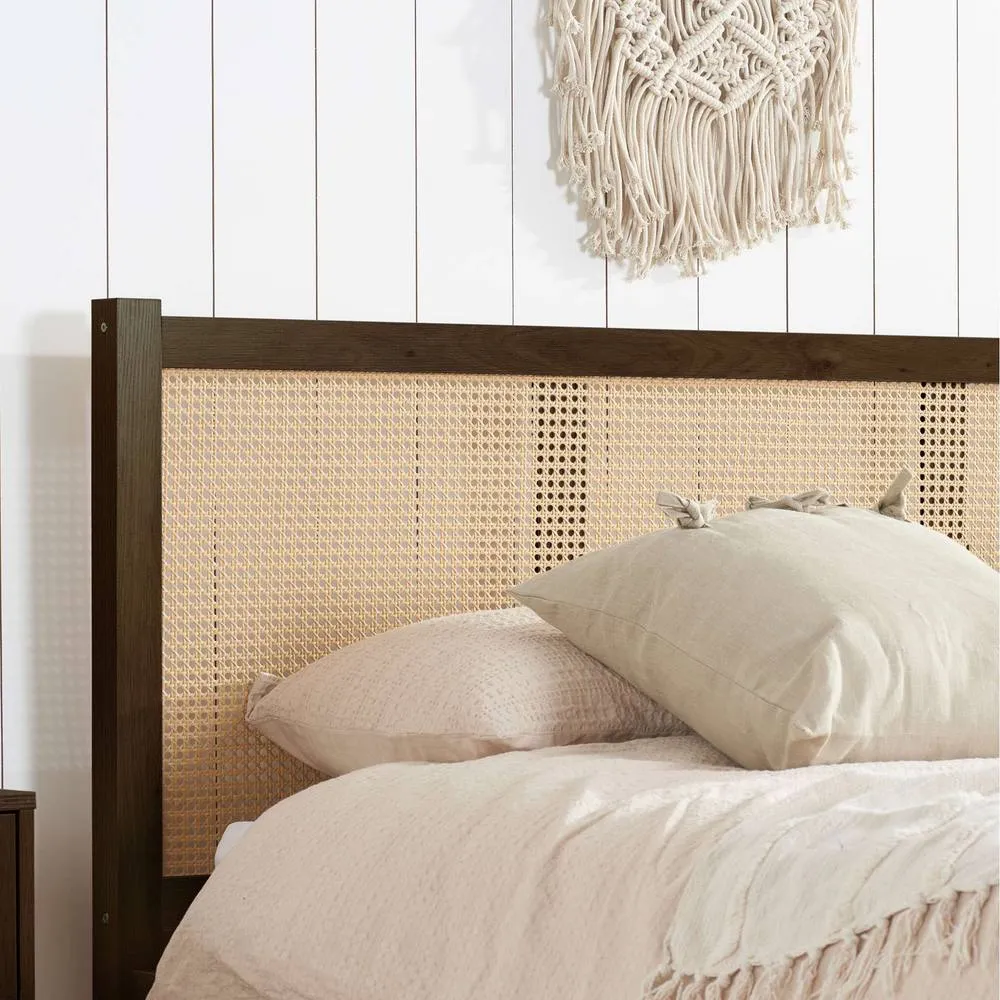 Birlea Double Rattan Bed Frame Walnut Croxley 4FT6 Double 135cm in Brown 2