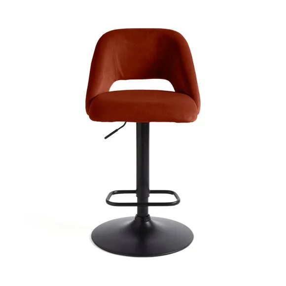 Jonas Adjustable Height Bar Stool, Velvet 6