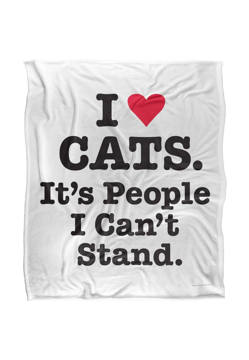 Ephemera I Heart Cats Silky Touch Super Soft Throw Blanket 152 X 127 cm in White
