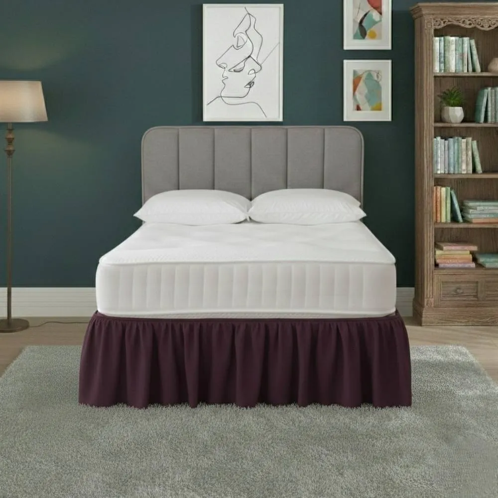 Snug City Base Valance Polycotton Sheet for Divan Beds Easy Care Bed Base Cover in Plum