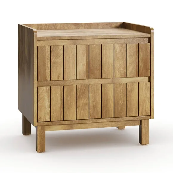 Humphrey 2 Drawer Bedside, Mango Wood Effect 6