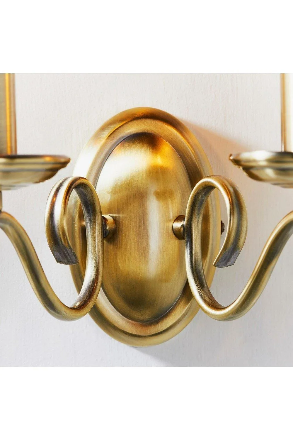 Netlighting Bernice 2 Light Indoor Candle Wall Light Antique Brass E14 in Gold 6