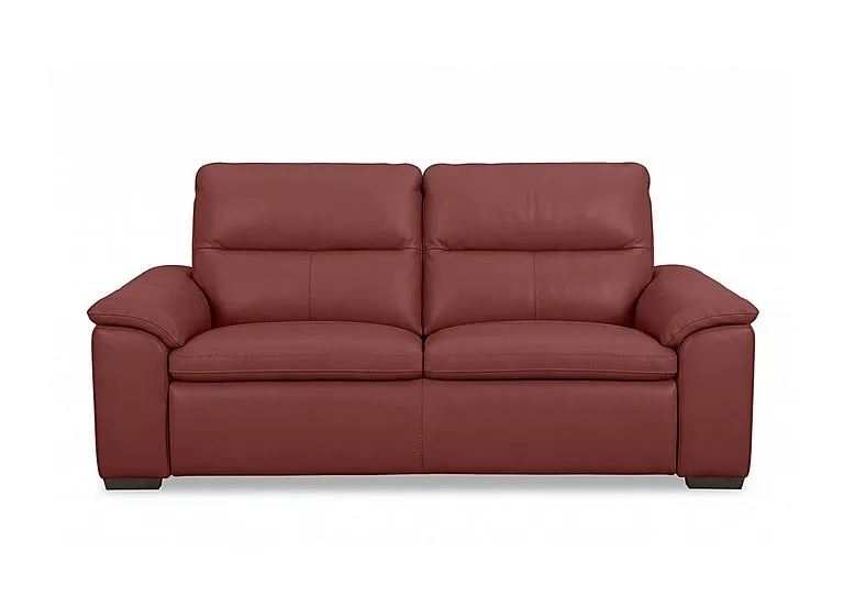 Relax 3 Seater Leather Sofa - Deep Red - Sofas and Armchairs - In Time for Christmas