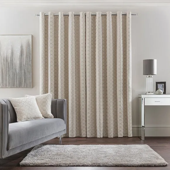 Chenille Ogee Eyelet Curtains 4