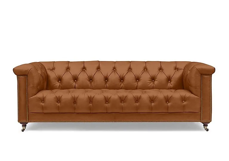 Wallace 4 Seater Leather Chesterfield Sofa