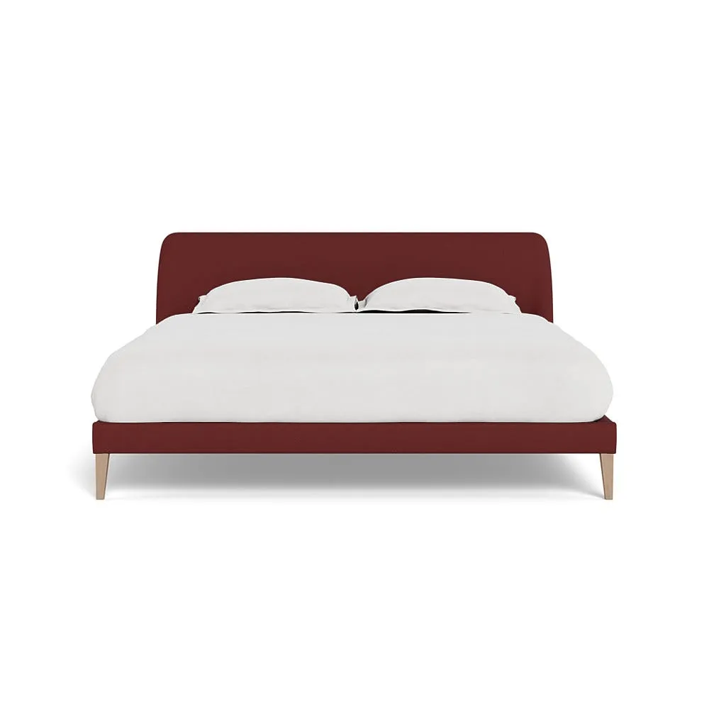 Heal's Wallis Bedstead Super King Capelo Linen-Cotton Etruscan Red Natural Oak Feet