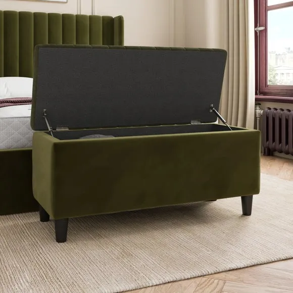 Alara End of Bed Storage Ottoman, Velvet 2