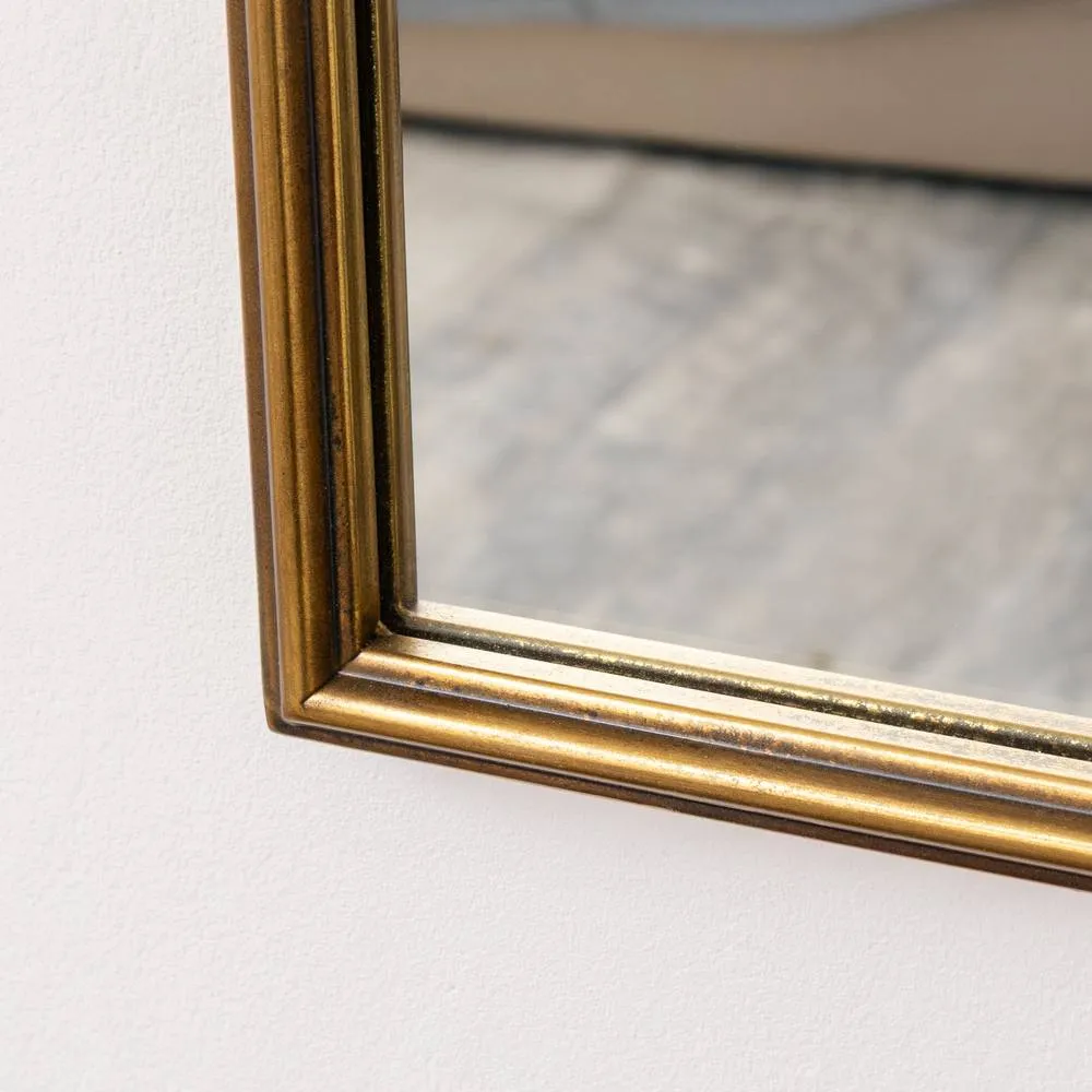 Melody Maison Gold Arched Metal Framed Wall Mirror - 60cm X 40cm 5