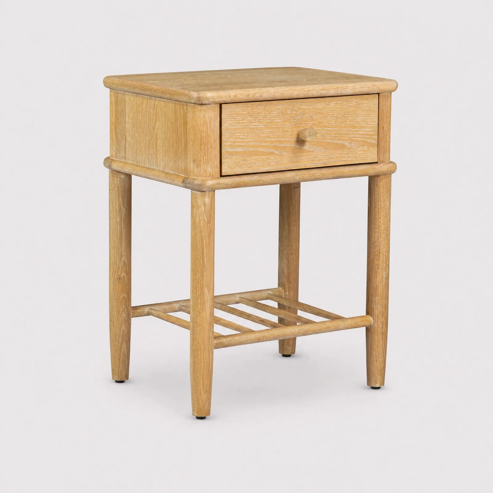 Valla 1 Drawer Bedside Table Oak | Barker & Stonehouse