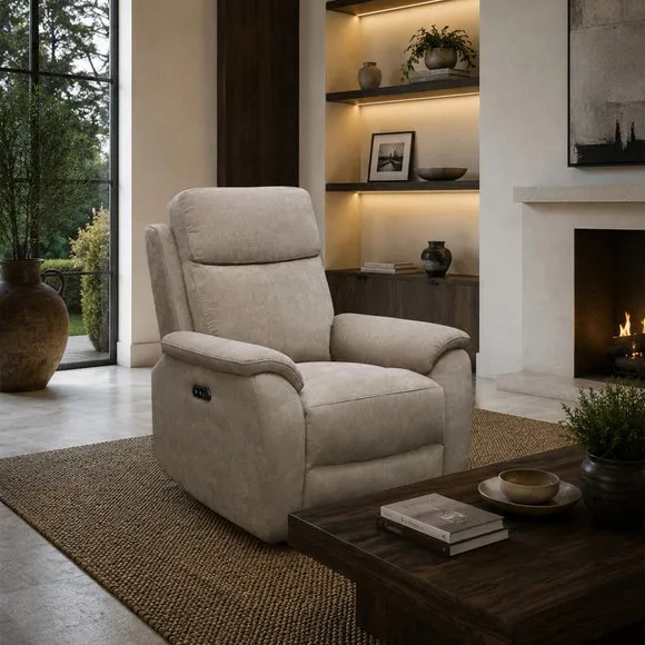 Aspire Kingsmere Chenille Power Recliner Armchair 1