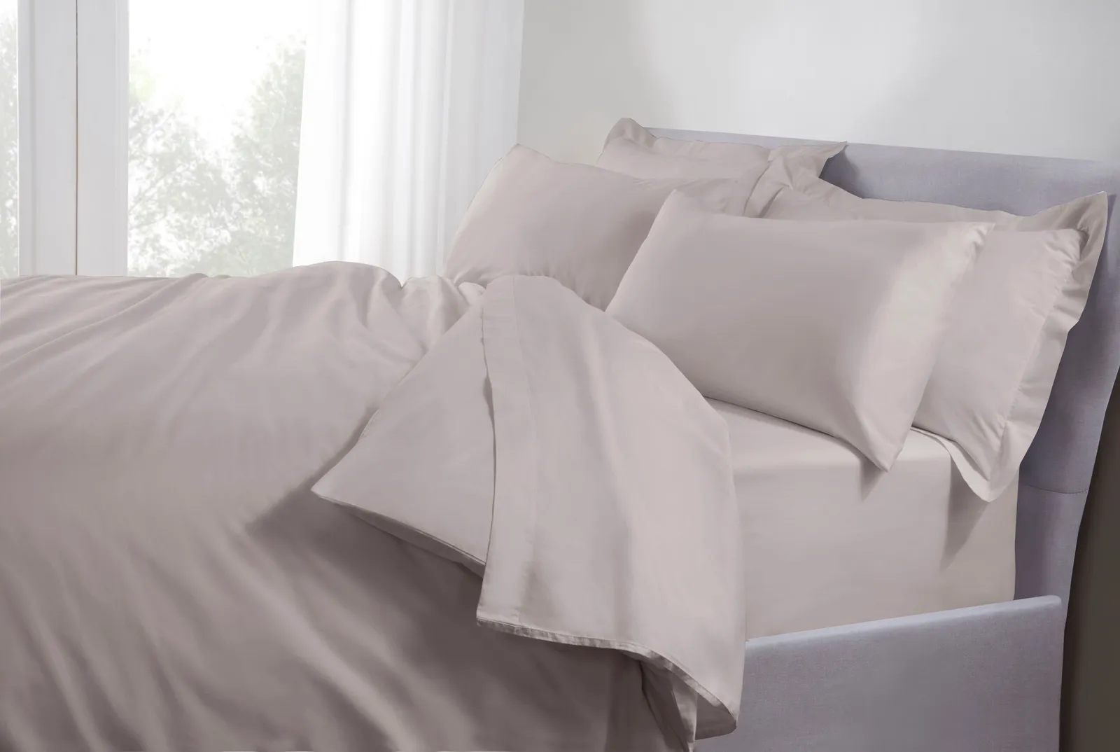 The Linen Consultancy 'TLC 5 Star Hotel Concept' 500TC Cotton Sateen Duvet Cover in Silver