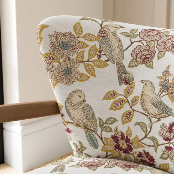Eliza Aspley Print Textured Weave Wooden Occasional Chair 3